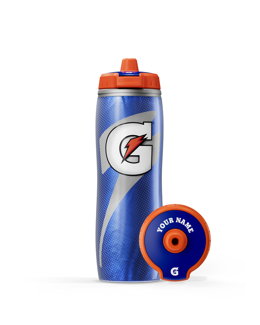 Blue Insulated Squeeze Personalized Water Bottle H8